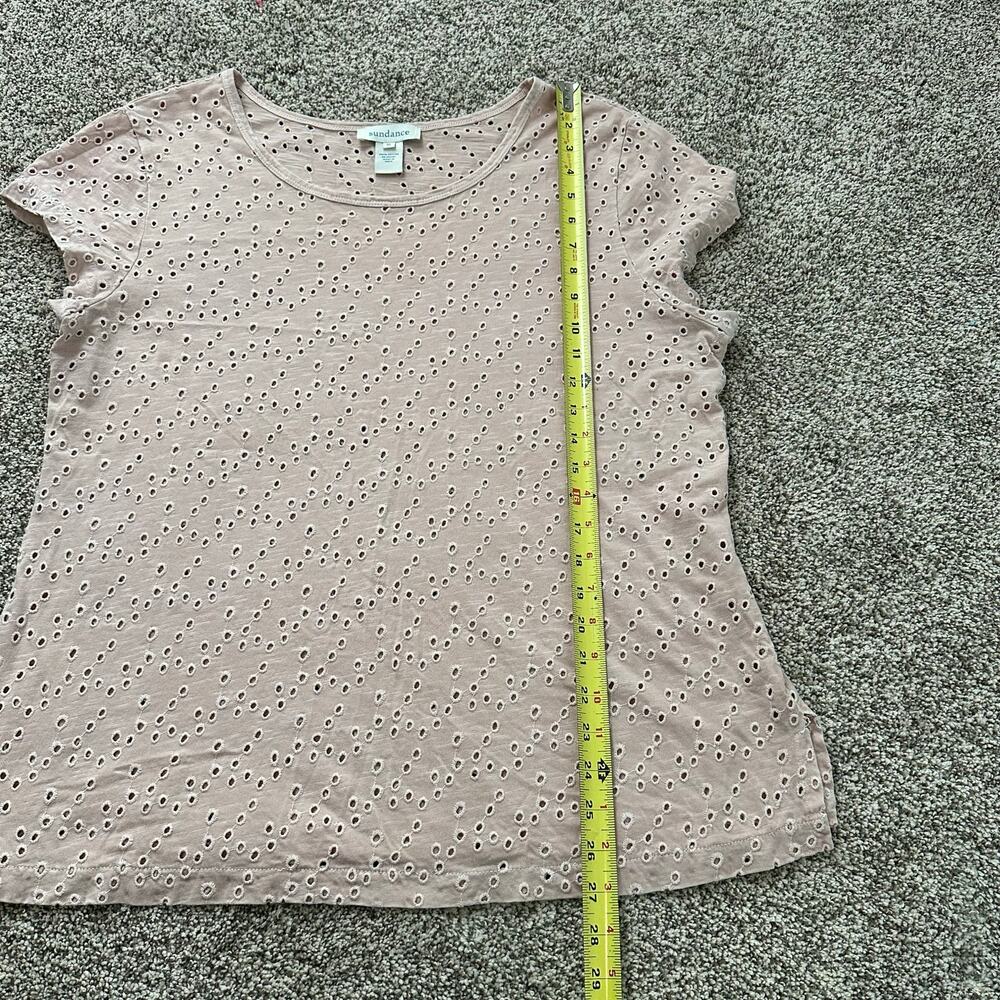 Sundance light pink cotton eyelet short sleeve top size XL - Picture 11 of 13